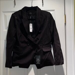 Elegant Black Double-Breasted Women's Blazer